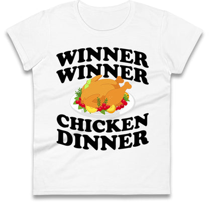 Chicken Dinner Pubg Ladies T-Shirt