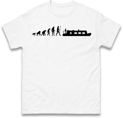 Human Evolution Canal boat T Shirt
