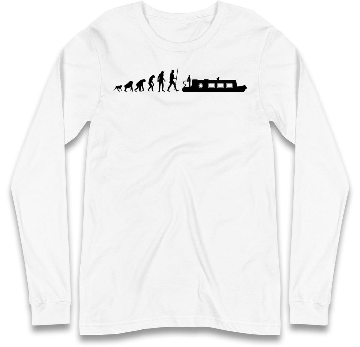 Human Evolution Canal boat Long Sleeve T Shirt