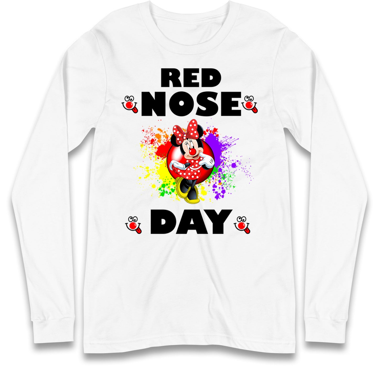 Red Nose Day Minnie Mouse Long Sleeve T Shirt