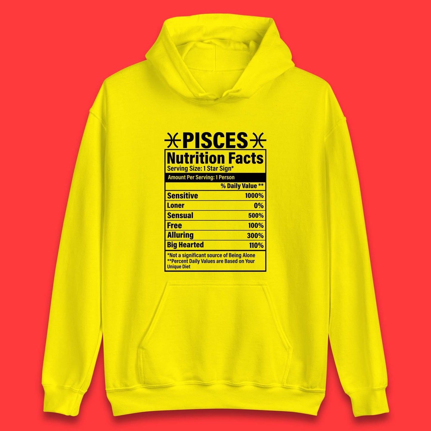 Pisces Nutrition Facts Unisex Hoodie