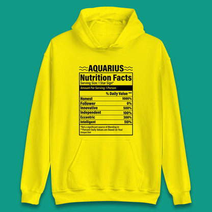 Aquarius Nutrition Facts Unisex Hoodie