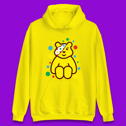 Children In Need Sitting Spotty Pudsey Bear Charity Raising Spotty Day Unisex Hoodie