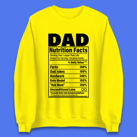 Dad Nutrition Fact Unisex Sweatshirt