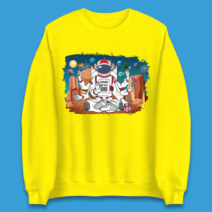 Meditating Astronaut Yoga Unisex Sweatshirt