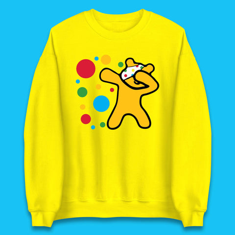 Dabbing Spotty Pudsey Bear Children In Need Dab Dance Spotty Day Donation Unisex Sweatshirt