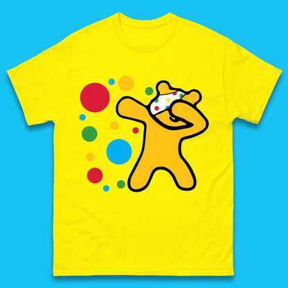 Dabbing Spotty Pudsey Bear Children In Need Dab Dance Spotty Day Donation Mens Tee Top