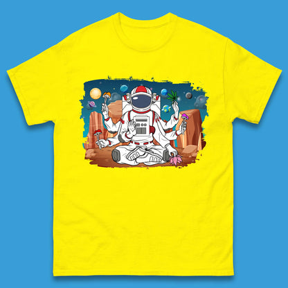 Meditating Astronaut Yoga Mens T-Shirt