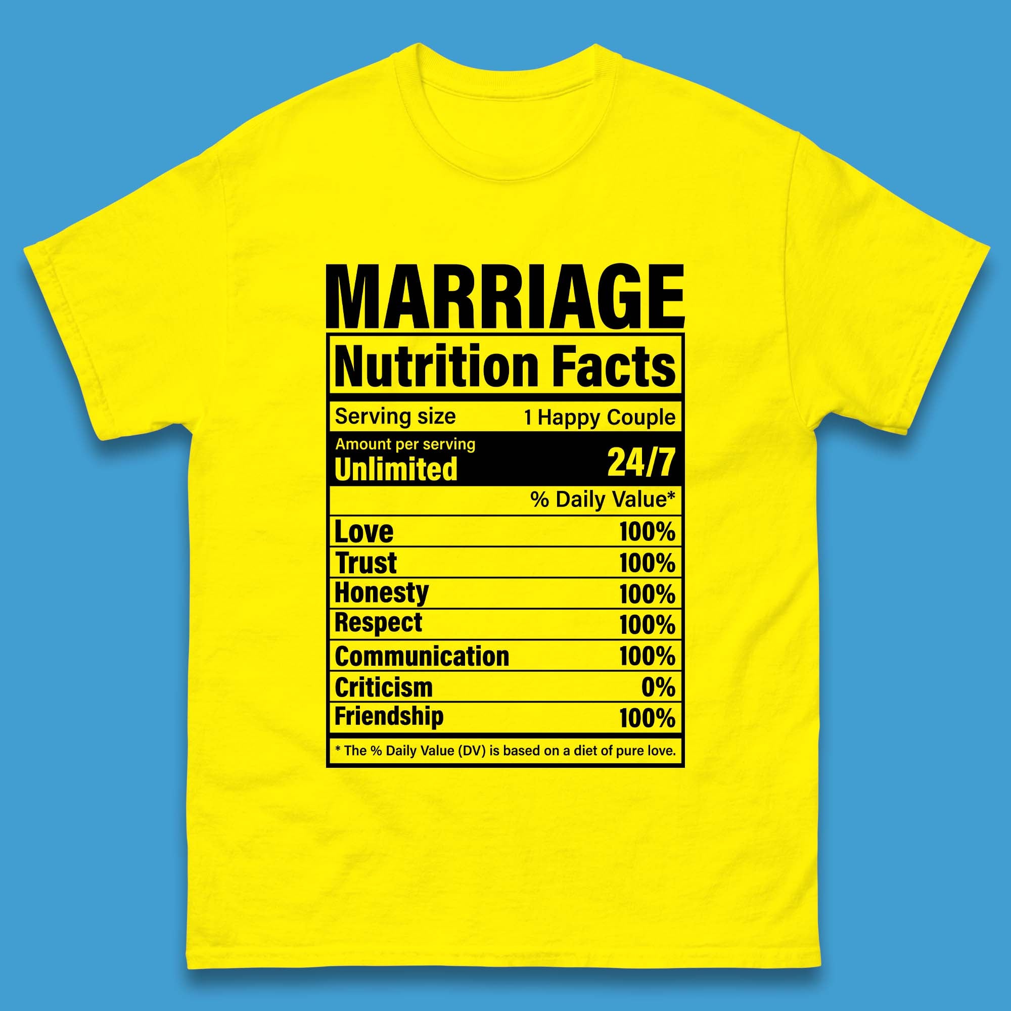 Marriage Nutrition Facts Mens T-Shirt