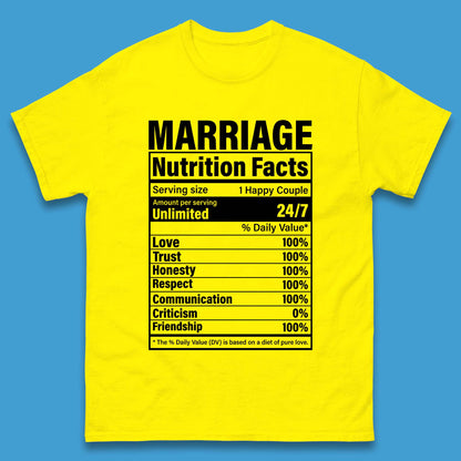 Marriage Nutrition Facts Mens T-Shirt