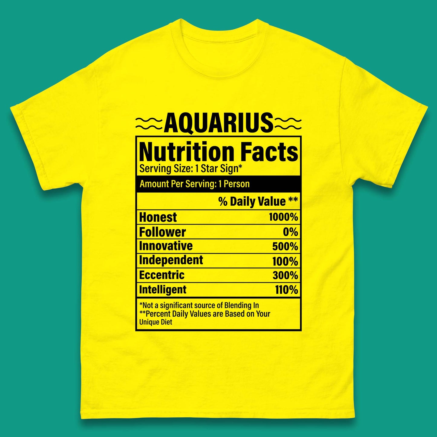 Aquarius Nutrition Facts Mens T-Shirt