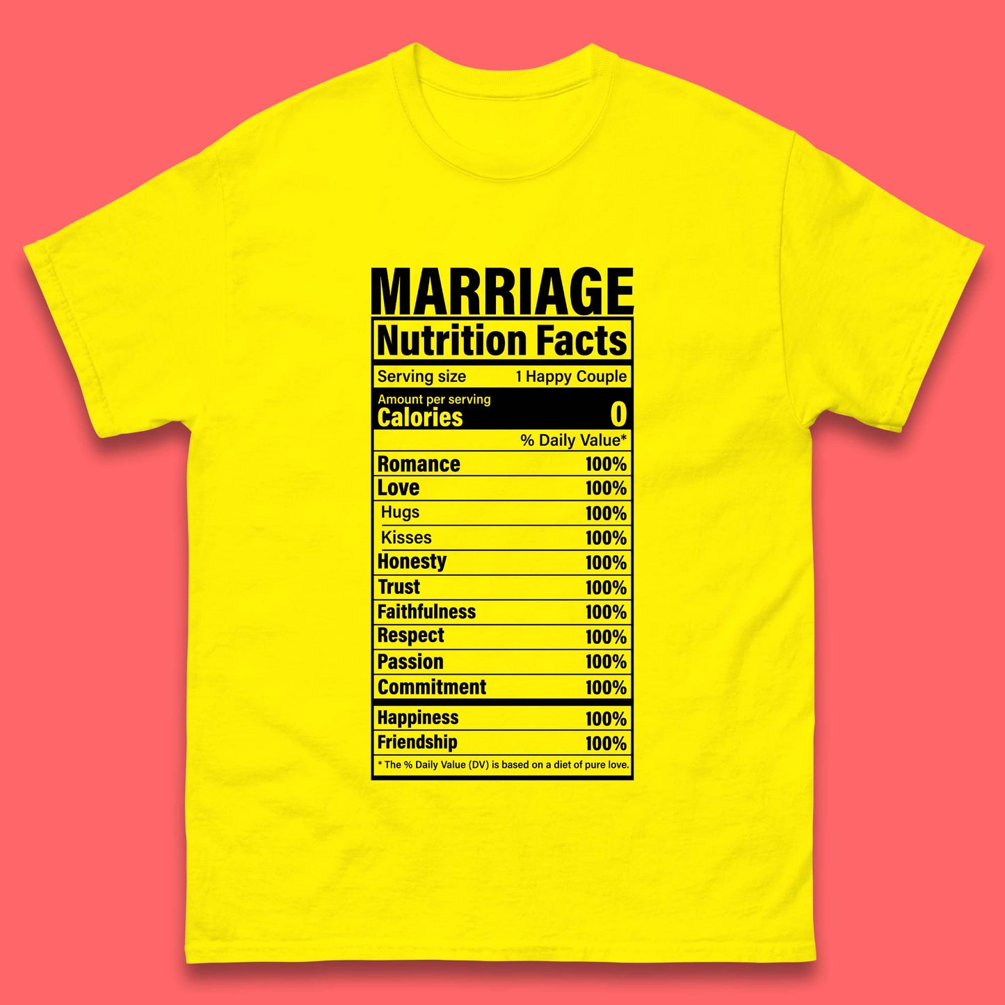 Marriage Nutrition Facts Mens T-Shirt
