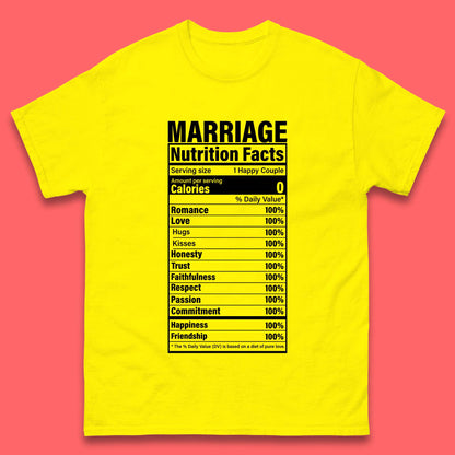 Marriage Nutrition Facts Mens T-Shirt