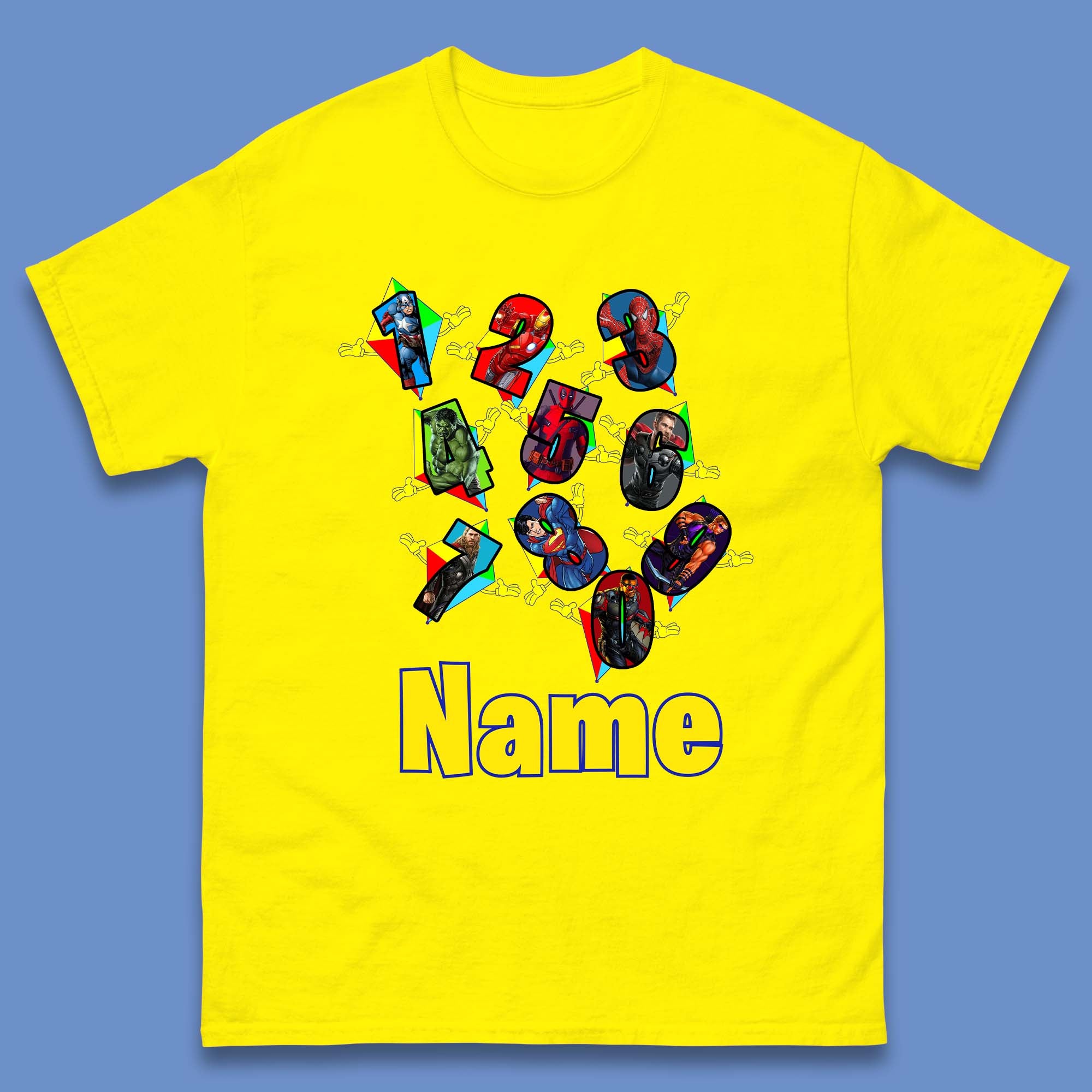 Personalised Number Day Superheroes Superheroes Mens T-Shirt