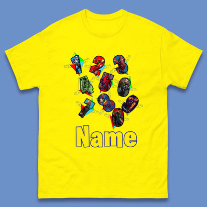 Personalised Number Day Superheroes Superheroes Mens T-Shirt