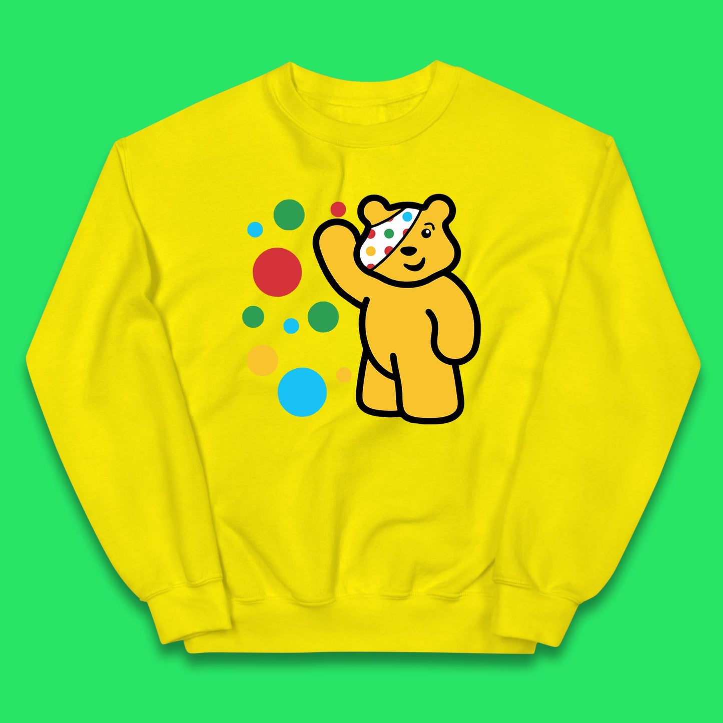 Spotty Pudsey Bear Hand Waving Dotty Spot Fundraising Children In Need Spotty Bear Spotty Day Kids Jumper