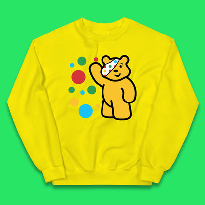 Spotty Pudsey Bear Hand Waving Dotty Spot Fundraising Children In Need Spotty Bear Spotty Day Kids Jumper
