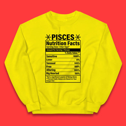 Pisces Nutrition Facts Kids Jumper