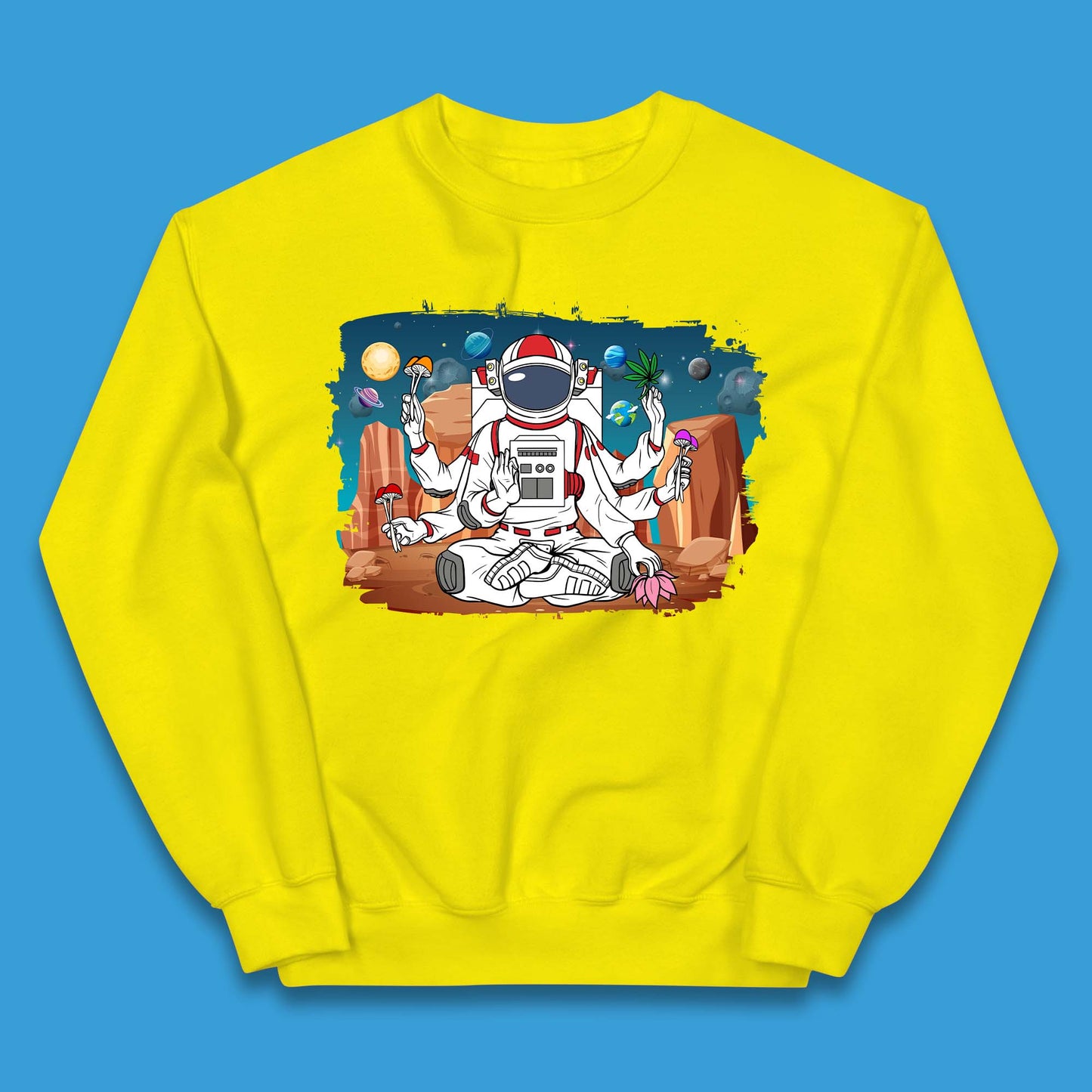 Meditating Astronaut Yoga Kids Jumper