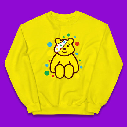 Children In Need Sitting Spotty Pudsey Bear Charity Raising Spotty Day Kids Jumper