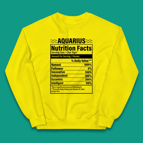Aquarius Nutrition Facts Kids Jumper