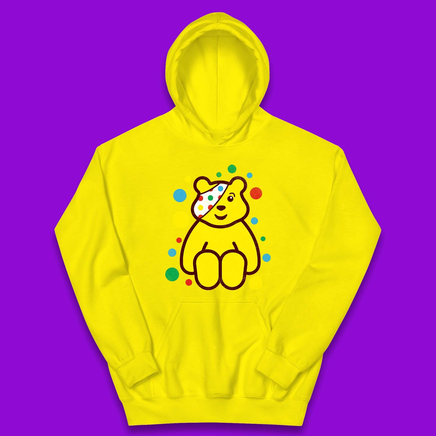 Children In Need Sitting Spotty Pudsey Bear Charity Raising Spotty Day Kids Hoodie