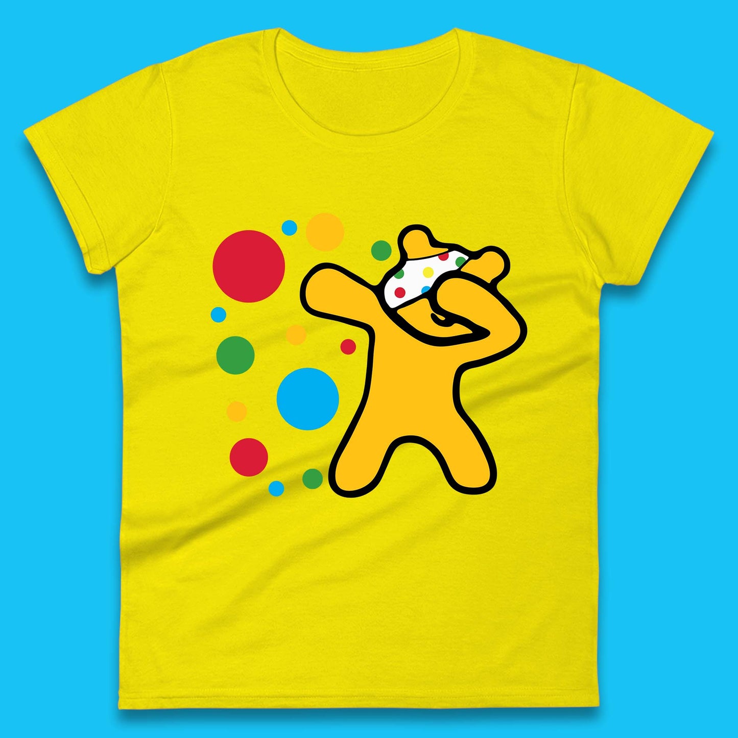 Dabbing Spotty Pudsey Bear Children In Need Dab Dance Spotty Day Donation Womens Tee Top