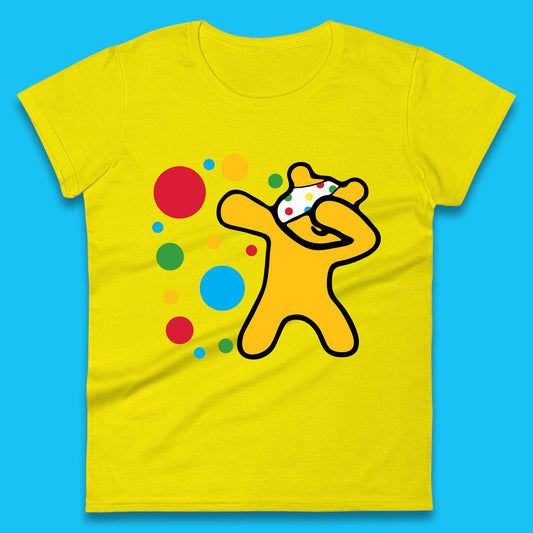 Dabbing Spotty Pudsey Bear Children In Need Dab Dance Spotty Day Donation Womens Tee Top