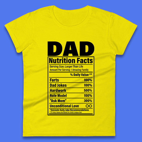 Dad Nutrition Fact Womens T-Shirt