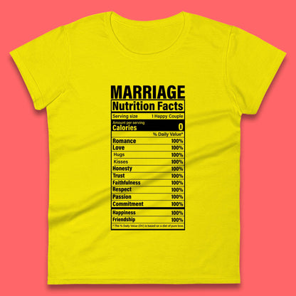 Marriage Nutrition Facts Womens T-Shirt