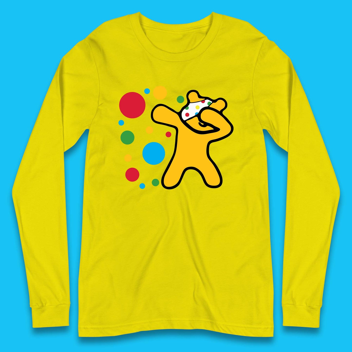 Dabbing Spotty Pudsey Bear Children In Need Dab Dance Spotty Day Donation Long Sleeve T Shirt