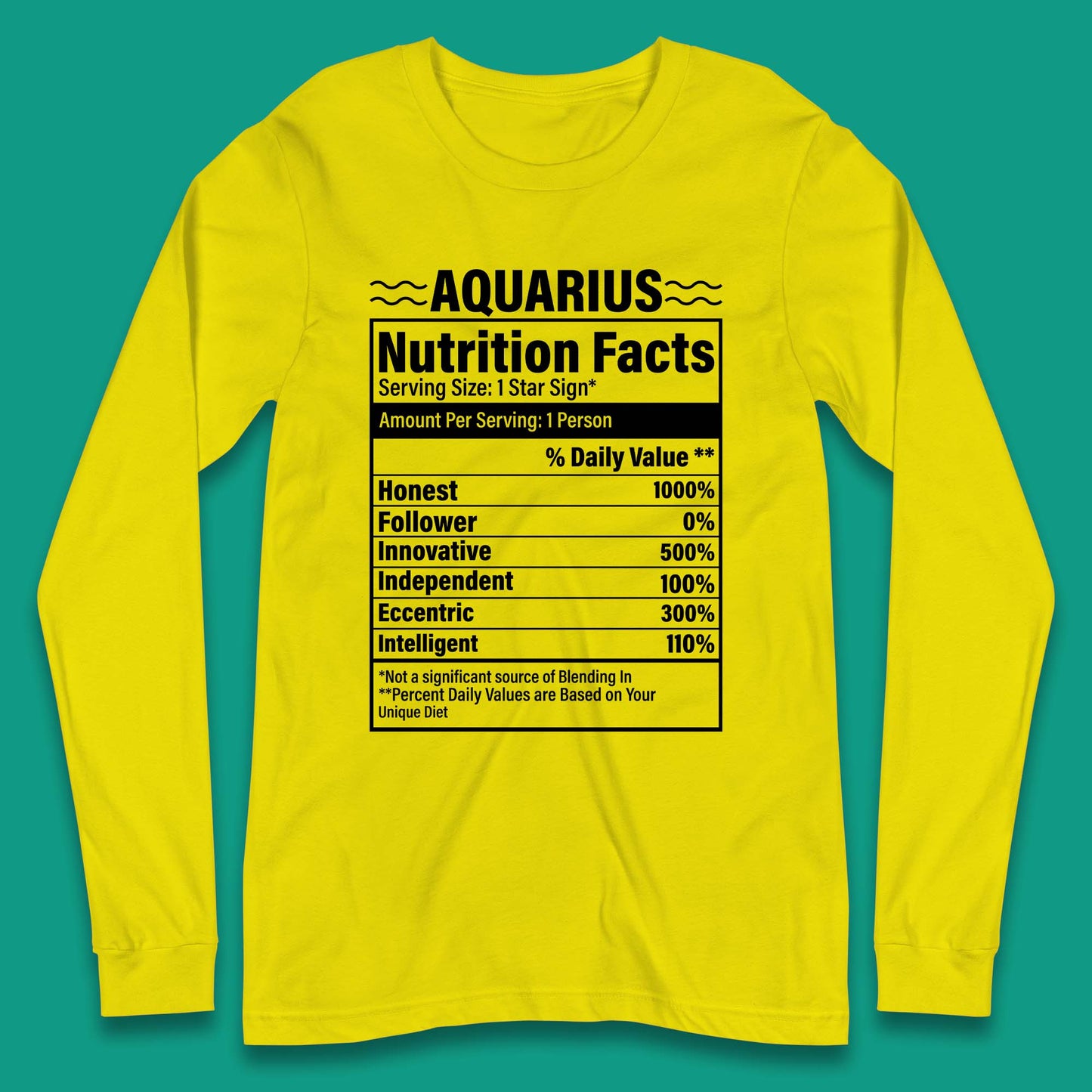 Aquarius Nutrition Facts Long Sleeve T-Shirt