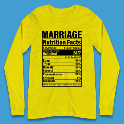 Marriage Nutrition Facts Long Sleeve T-Shirt