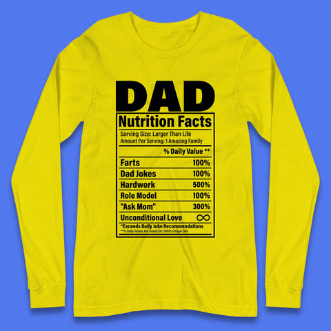 Dad Nutrition Fact Long Sleeve T-Shirt