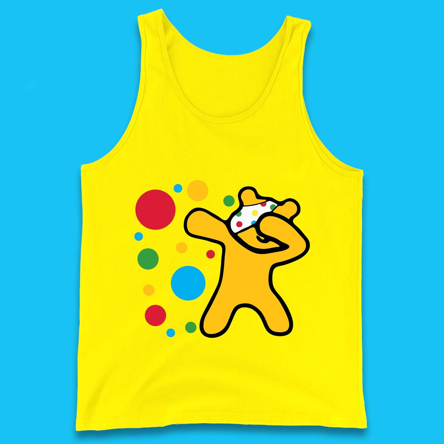 Dabbing Spotty Pudsey Bear Children In Need Dab Dance Spotty Day Donation Tank Top