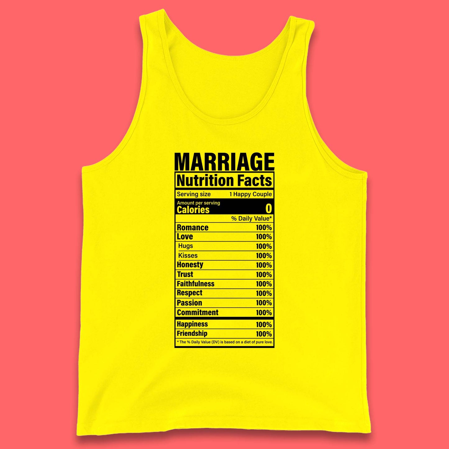 Marriage Nutrition Facts Tank Top