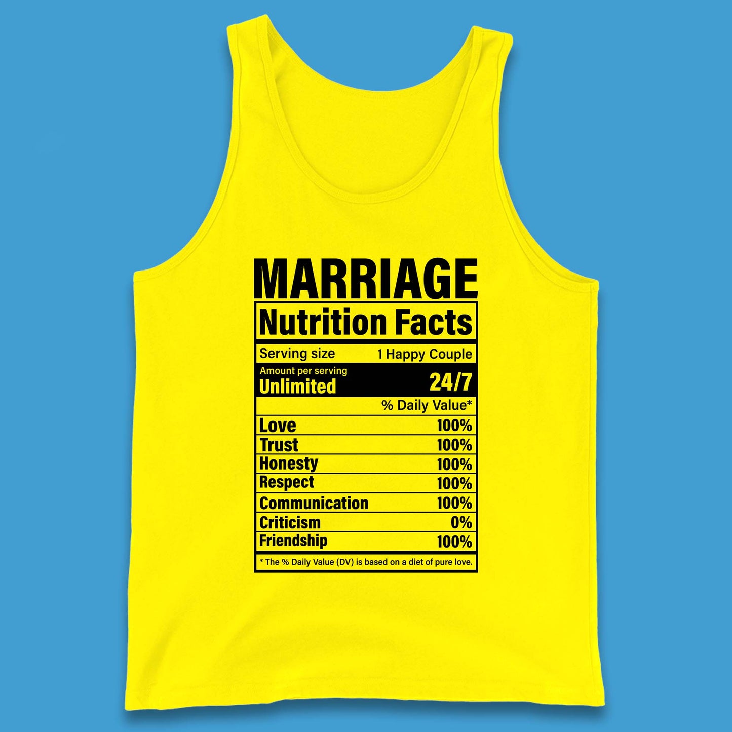 Marriage Nutrition Facts Tank Top