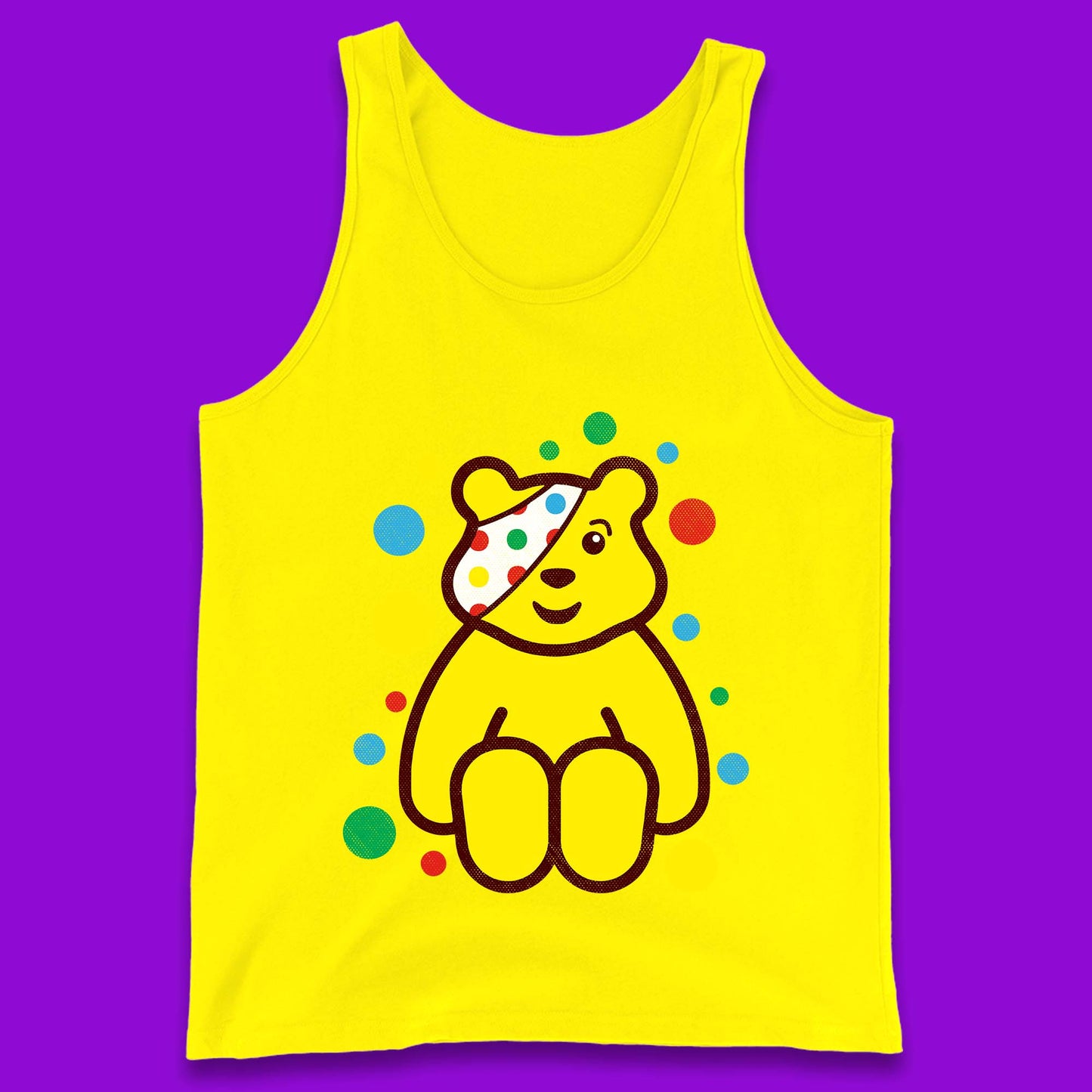 Children In Need Sitting Spotty Pudsey Bear Charity Raising Spotty Day Tank Top
