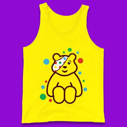 Children In Need Sitting Spotty Pudsey Bear Charity Raising Spotty Day Tank Top