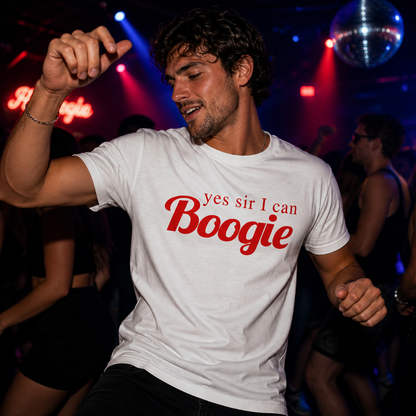 Yes Sir I Can Boogie T-Shirt Retro 70s 80s Disco Dancing Top Vintage T-Shirt