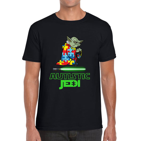 Autistic Jedi Old Yoda Star Wars Autism Awareness Star Wars Day 46th Anniversary Green Humanoid Alien Mens Tee Top