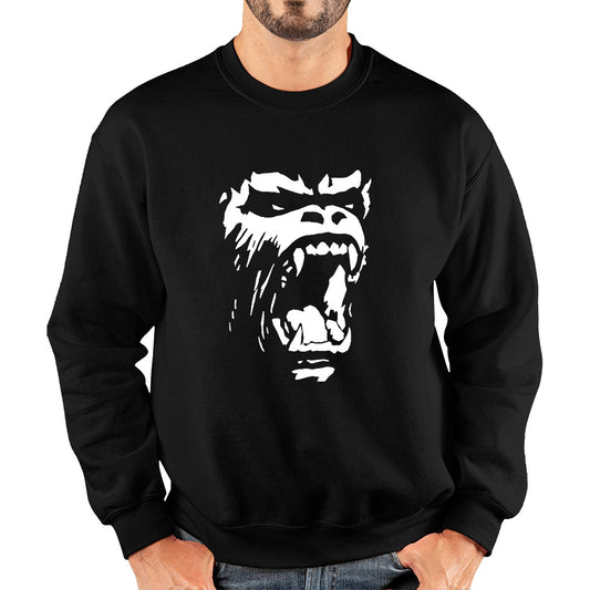 Gorilla Roar Angry Face Gym Workout Fitness Gym Clothing Workout Training Bodybuilding Unisex Sweatshirt