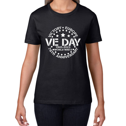Victory In Europe VE Day 1945-2023 78th Anniversary Armed Forces Victory Day Remembrance Day Womens Tee Top