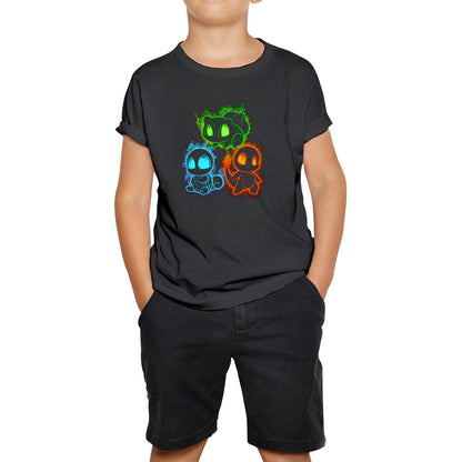 Pokemon Cool Evolutions Minimalistic Pokémon Kanto Starters Bulbasaur, Charmander, Squirtle, Pikachu And Eevee Kids T Shirt