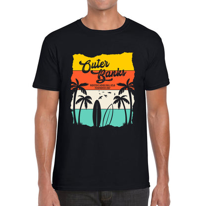 Outer Banks North Carolina NC Vintage Retro Beach Sunset TV Series JJ Maybank Pogue life OBX Fans Mens Tee Top