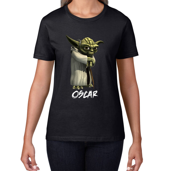 Personalized Yoda May The 4th Be With You Green Humanoid Alien Star Wars Day Disney Star Wars 46th Anniversary Womens Tee Top