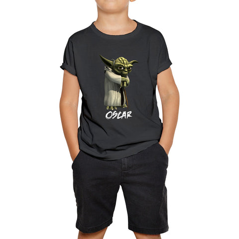 Personalized Yoda May The 4th Be With You Green Humanoid Alien Star Wars Day Disney Star Wars 46th Anniversary Kids T Shirt
