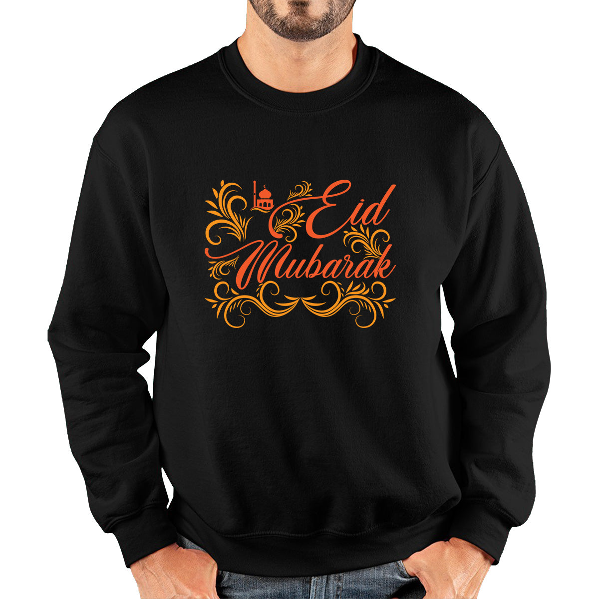 Happy Eid Mubarak Muslims Festival Islamic Religious Fasting Month Celebration Holy Month Adult Sweatshirt