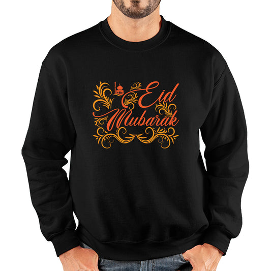 Happy Eid Mubarak Muslims Festival Islamic Religious Fasting Month Celebration Holy Month Adult Sweatshirt