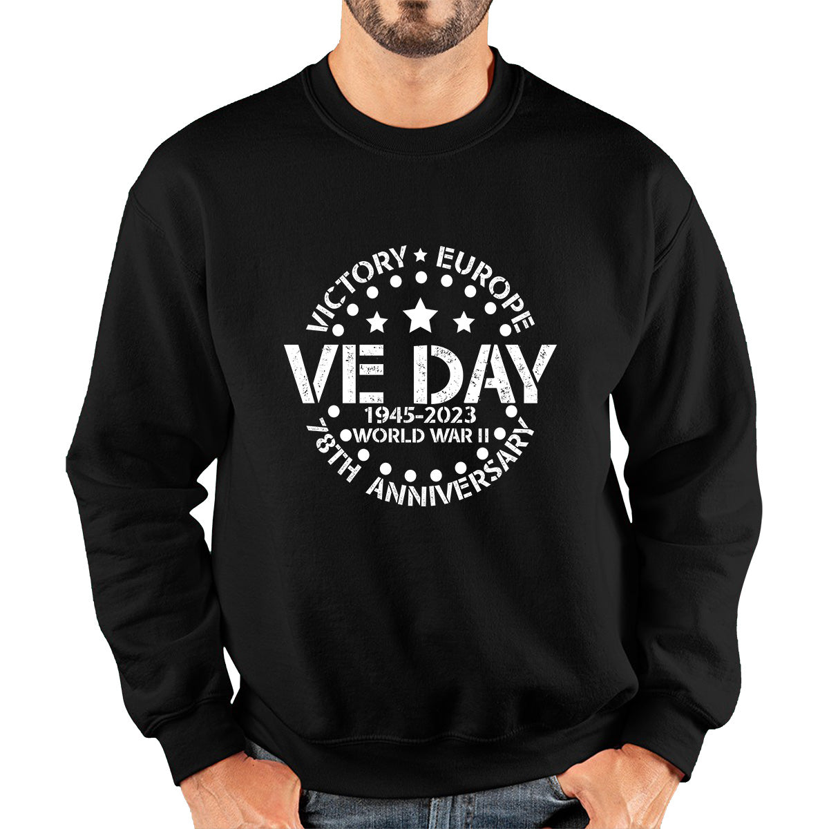 Victory In Europe VE Day 1945-2023 78th Anniversary Armed Forces Victory Day Remembrance Day Unisex Sweatshirt